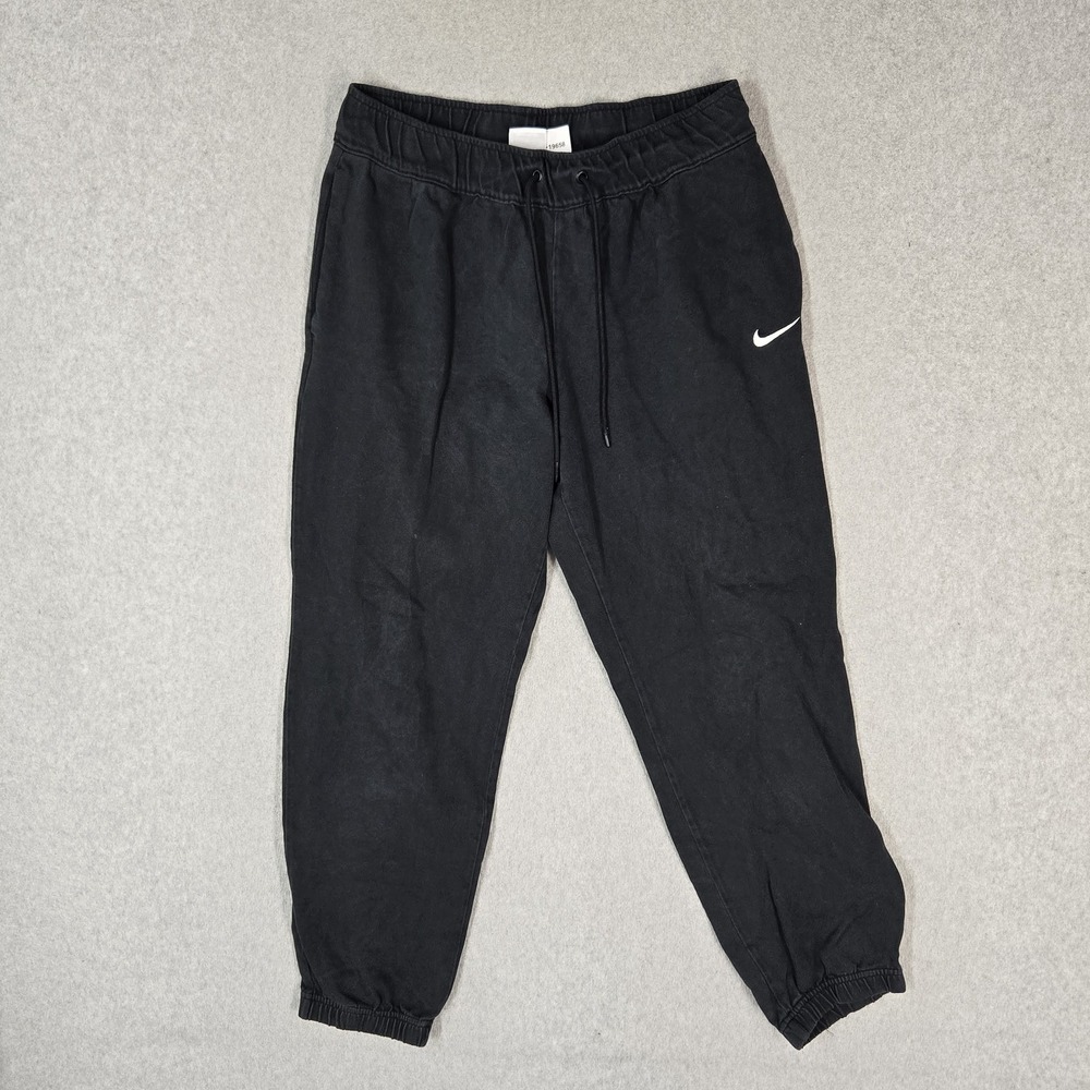 Nike Women Activewear Pants M Black Sweatpants Easy Joggers Logo Swoosh